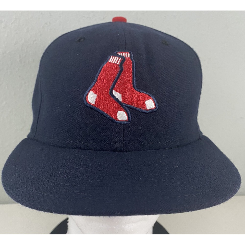 Boston Red Sox New Era 59Fifty Fitted Hat Size 7 1/4 Navy Blue MLB Baseball Cap